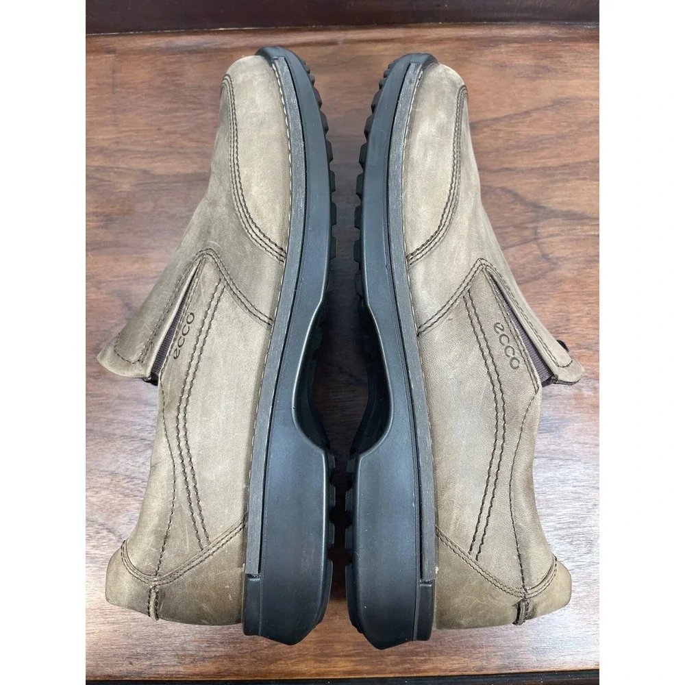 ECCO Fusion Slip On Nubuck Men Size EU 47 US 13 Lt Brown  50014402072 Comfort